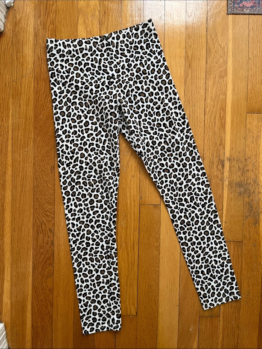 Old Navy Girls XL 14 - 16 Cotton Blend Leopard Print Leggings Stretch Pants